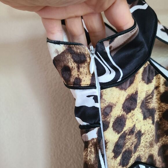 Y2K mobwife vintage cache silk mixed media animal print exotic glam corset XS - Picture 5 of 5